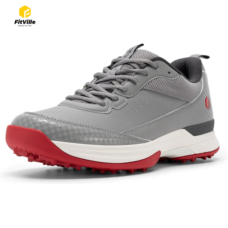 Badminton Shoes - FitVille Geniş Golf Ayakkabıları Erkek Profesyonel